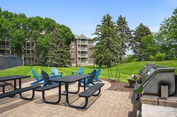 Picnic area with tables and chairs